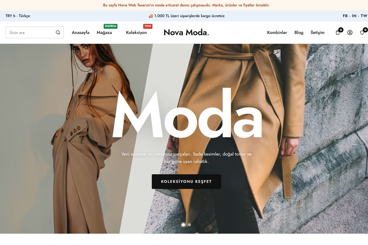 Nova Moda demo ekran görüntüsü