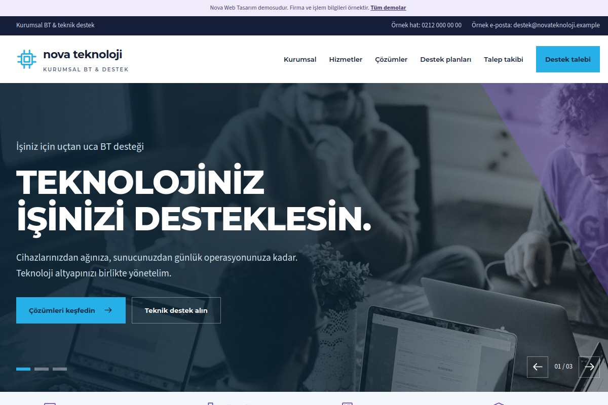 Nova Teknoloji demo ekran görüntüsü