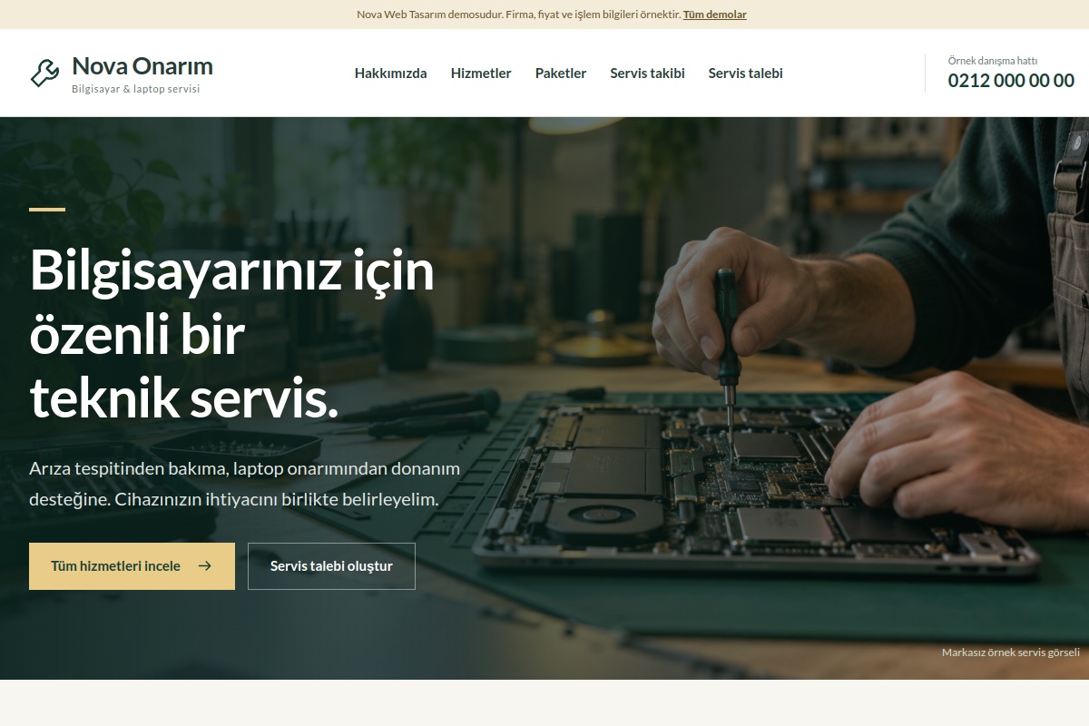 Nova Onarım demo ekran görüntüsü