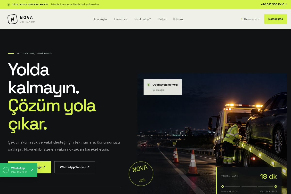 Nova Yol Yardım demo ekran görüntüsü